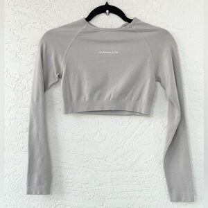Alphalete Long Sleeve Crop Top Gray Small